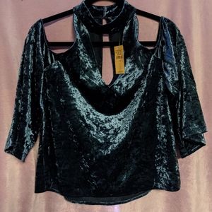 🌊 American eagle blue crushed velvet top